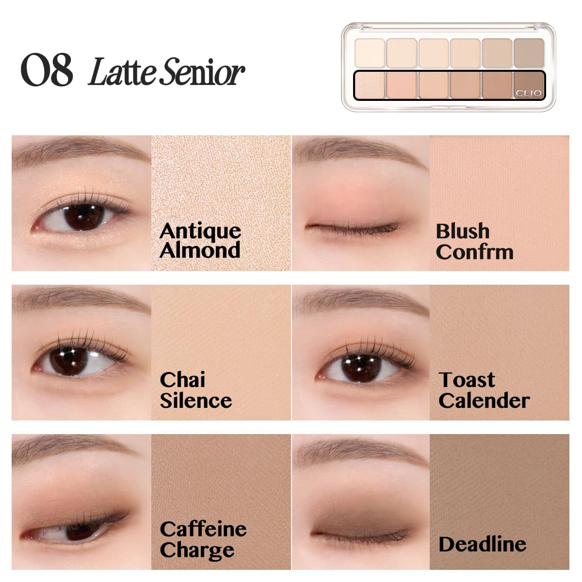 CLIO Pro Eye Palette Air — 08 Latte Senior
