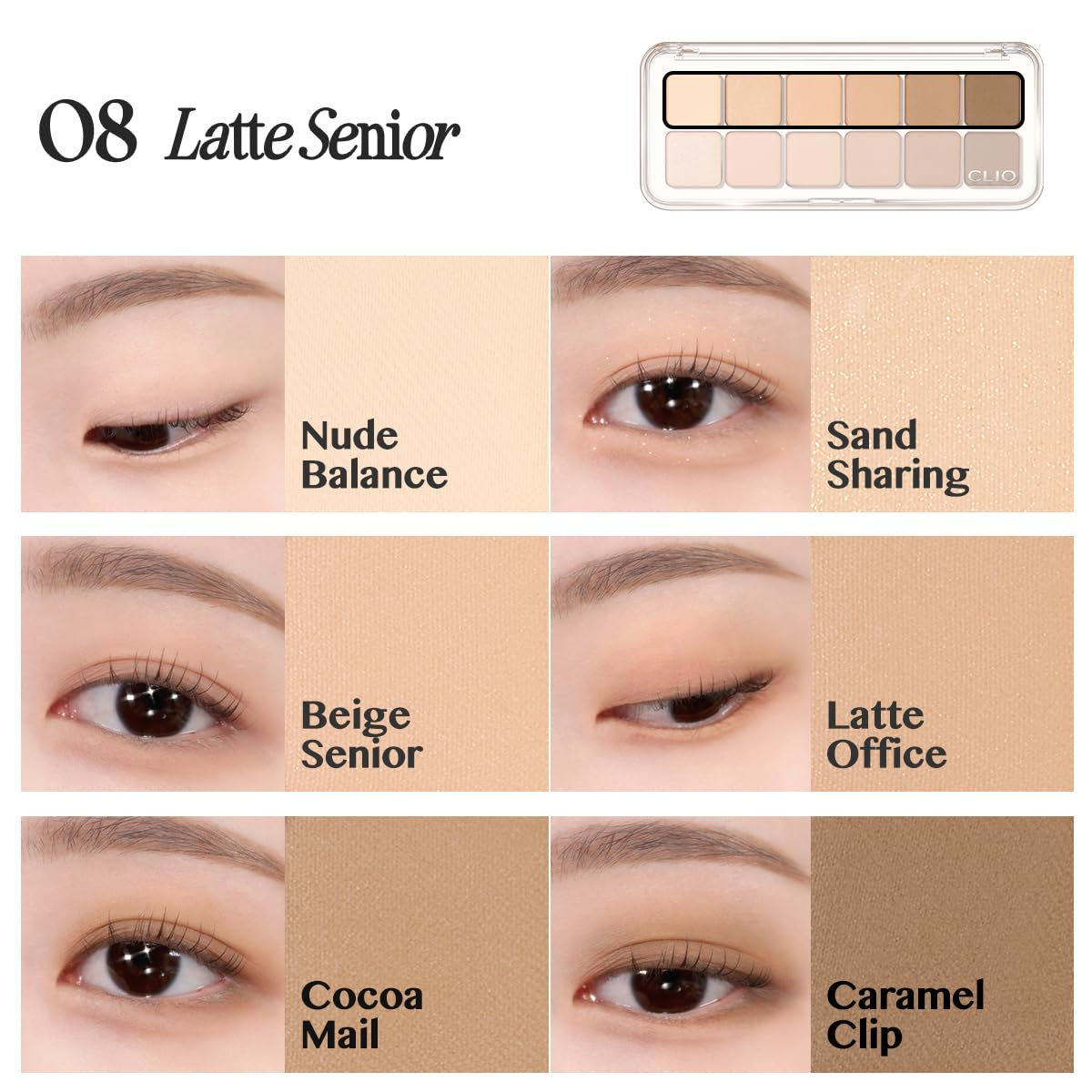 CLIO Pro Eye Palette Air — 08 Latte Senior